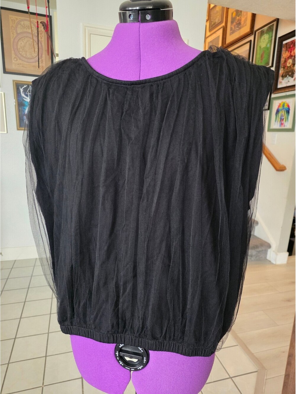 Womens Express Tulle overlay top size M/L